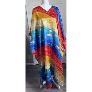 Winlar Caftan House Dress Cover Up Maxi Muumuu Dress Rainbow‎ Ocean Sunset